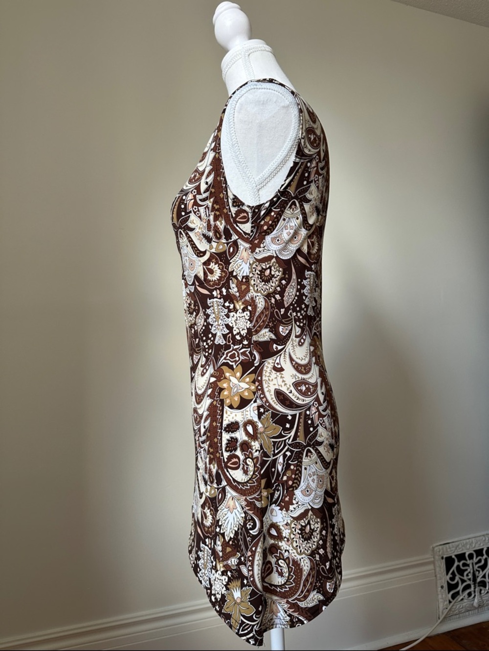 DIGITAL CLOTHING Vintage Retro Paisley Sleeveless Asymmetrical Top Size Medium - Picture 2 of 4